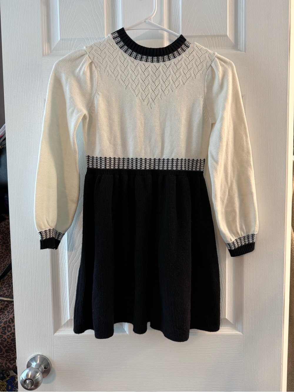 Janie and Jack Classic Black & White Knit Dress for Girls Size 6